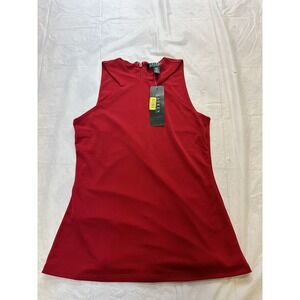 NWT Lauren Ralph Lauren Shirt Womens PXS Petite XS Red Pullover Stretch Blouse